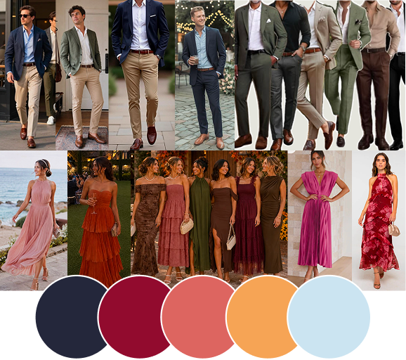 Referencias de vestuario y paleta de colores